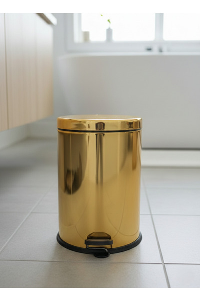 Bürke Coș de gunoi Elit, 12 litri, cu pedală din oțel, auriu, de lux, pentru ...