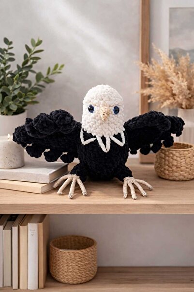 CiselToys Uyku&Oyun Arkadaşı Amigurimi Siyah Kartal