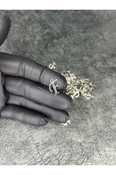 Mos Tespih 1 Adet F Harfi Gümüş Renk Tesbih Püskül Ucu Kolye Ucu Takı Malzemesi