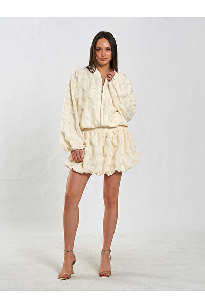 Coral Beli Corseted Balloon Skirt 041166 Ecru