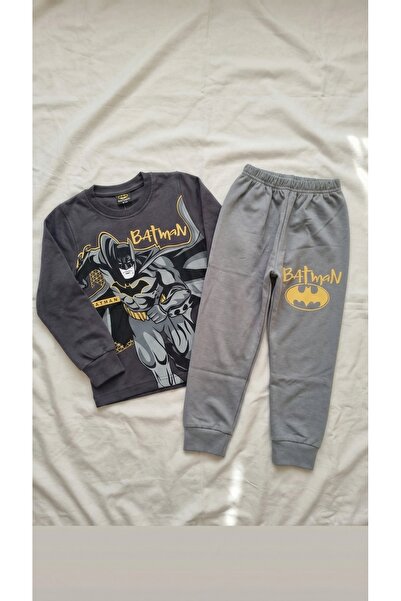 Sabi Batman Character Printed Long Sleeve Children's Pajama Set with Flexible...