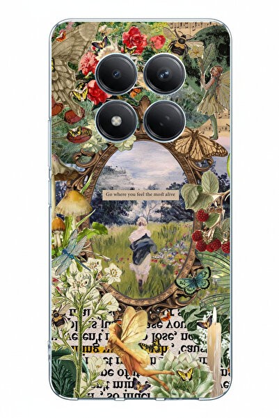 TechTree حافظة سيليكون مطبوعة باللون الأخضر الطبيعي متوافقة مع هاتف Redmi Not...