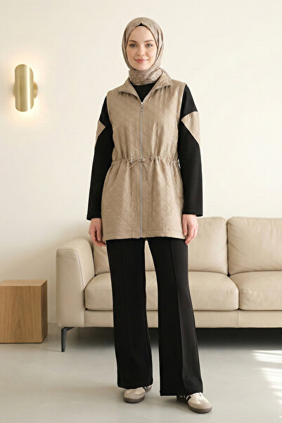 FERHEL Women's Vest, Trousers, and Combed Cotton Blouse 3-Piece Combination S...