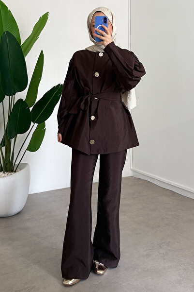 SİNDAL Kolu Piliseli Takım - Kahverengi