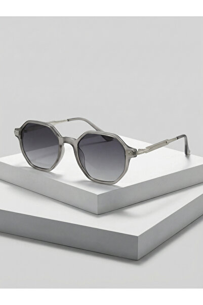 funeyes College Smoked Matte Gray Sunglasses Metal Handle Small Retractor Gla...