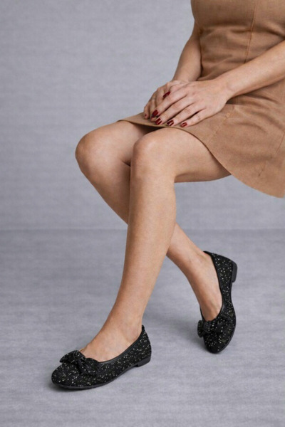 STOCON Дамски балетни пантофки с камъни и панделки Обувки за всеки ден Офис о...