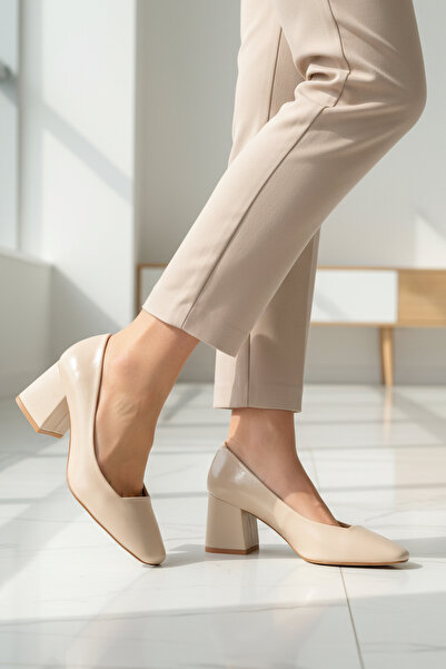 AYAKMOD 593055 Z Μπεζ Γυναικεία Βραδινά Παπούτσια Φόρεμα