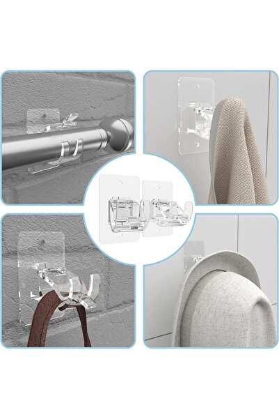 OEM Set of 6 Self-Adhesive Curtain Holders or Other Objects, No Drilling, 5.5...
