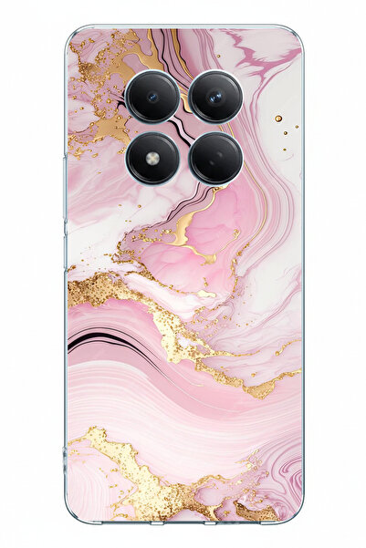 TechTree حافظة سيليكون مطبوعة باللون الوردي الرخامي متوافقة مع Redmi Note 15 ...