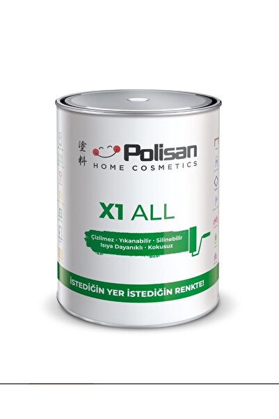 Polisan X1 ALL Yeni Nesil Dönüşüm Boyası Beyaz - Dolap-fayans-cam-plastik-ahş...