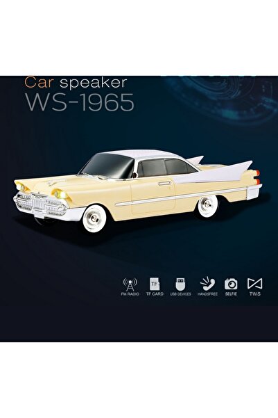 Tastech Araba Görünümlü Taşınabilir Kablosuz Radyolu Bluetooth Hoparlör Retro...