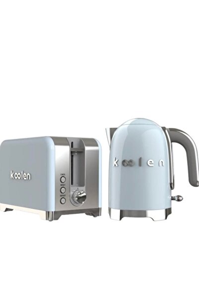 Generic Colin electric kettle with toaster, blue color