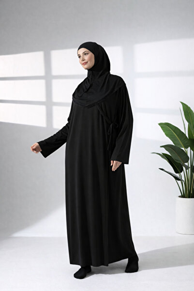 LİKAPA Li̇kapashop Lycra Viscose Prayer Dress with Headscarf 1874