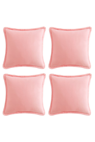 OEM Set of 4 Boho Pillow - 100% Cotton , Tasseled Design, Pink, 55 x 55 cm