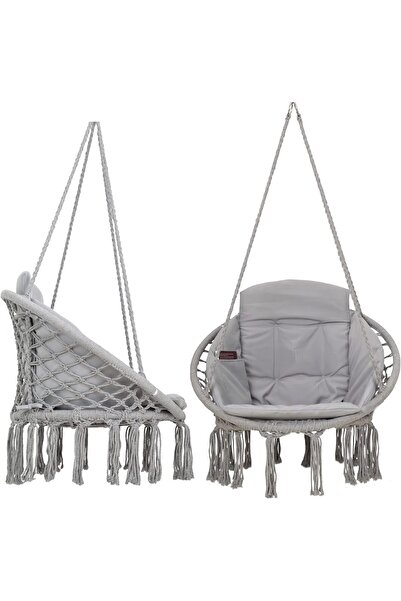OEM VITA5 Hanging Armchair - Garden/Indoor, Cotton and Steel - Grey, 84x84 cm...