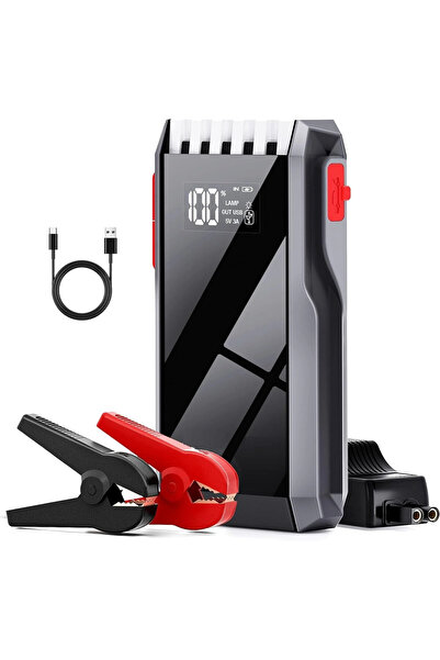 Vivendo Portable car jump starter, 30000 mAh battery charger, LCD screen, car...