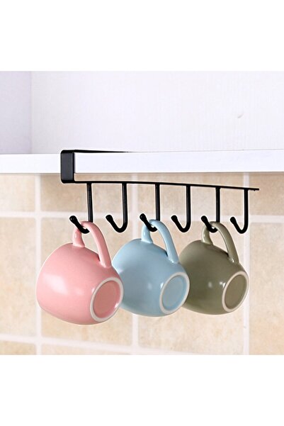 OEM Storage rack with 6 hooks for cups, utensils, cutlery, 26*6.5 cm, black, ...
