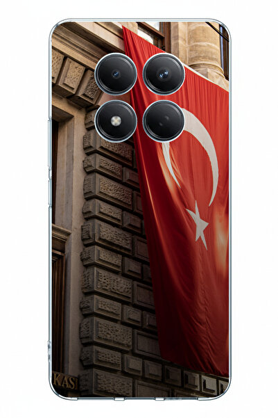 TechTree حافظة سيليكون مطبوعة بعلم تركيا الكبير متوافقة مع Redmi Note 15 PRO 5G