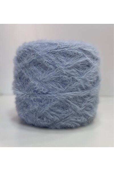 DmrTuhafiye Tavşan Tüyü ip El Örgü İpi 200gr - Bebe Mavisi