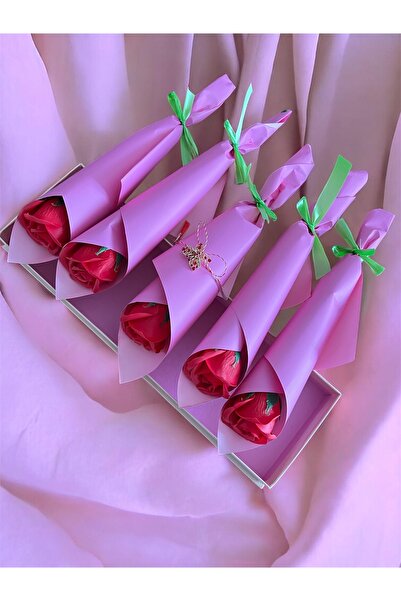 GIA'S WORLD 5-piece perfumed soap rose set - march 8th plus margarita, boxed