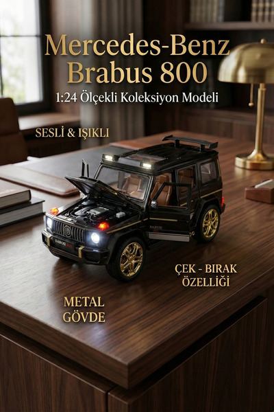 craftivio Mercedes Brabus G800 1:24 Metal Model Araba - Sesli Işıklı, Çek Bır...