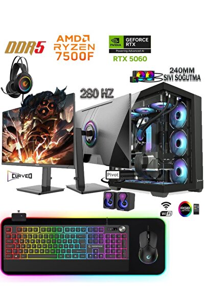 Apphirex PRİME 57X Ryzen 5 7500F 16GB DDR5 1TB M2 Nvme SSD RTX5060 27'' 280Hz...