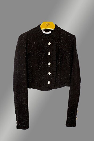 Hatice Altıntaş SİYAH GOLD DÜĞMELİ TÜVİT CEKET