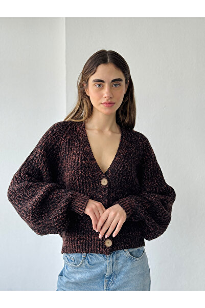 Retrobird Short Cardigan Women's Dark Brown