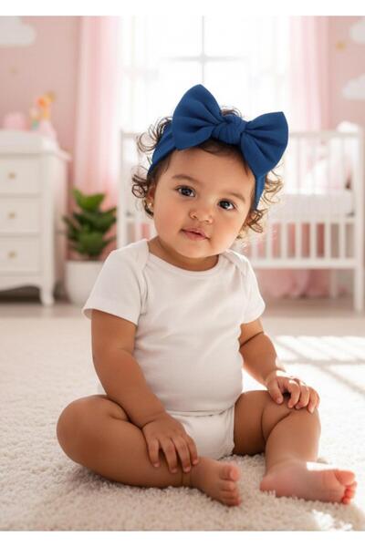 Babygiz Baby Girl Children's Bow-Tie Hairband, 100% Cotton Combed Cotton, Non...