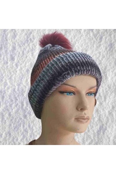 sylar Hand-knitted warm winter beanie in a cozy blend of natural wool and acr...