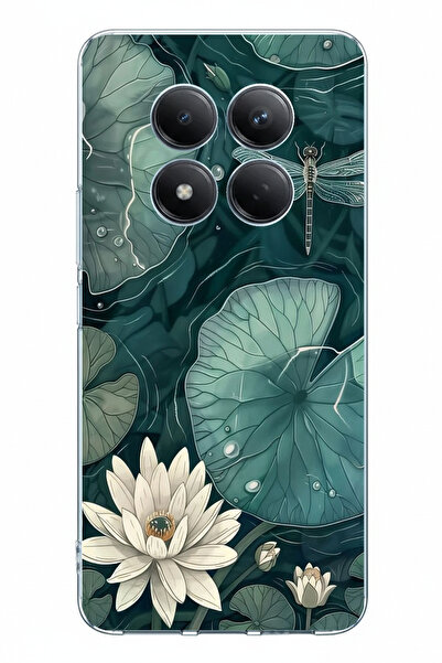 TechTree حافظة سيليكون متوافقة مع هاتف Redmi Note 15 PRO 5G مطبوعة بزهرة اللو...