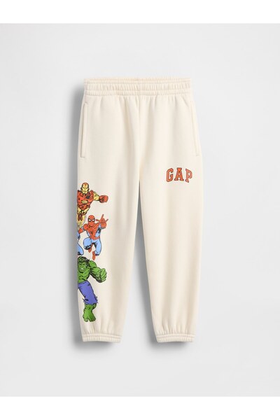 GAP Erkek Bebek Kırık Beyaz VintageSoft Marvel Logo Eşofman Altı