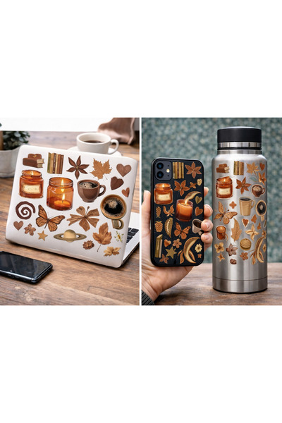 Limitless Design ملصق جمالي بني مريح مقاس 22x30 سم - للابتوب، الهاتف، الترمس