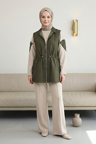 FERHEL Women's Vest, Trousers, and Combed Cotton Blouse 3-Piece Combination S...