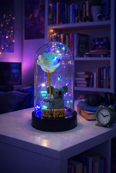 NOVATECH İNOVASYON Fanus İçinde Koala ve Gül Figürlü “İyi ki Varsın” Yazılı P...