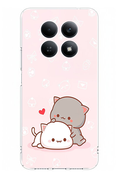 TechTree حافظة سيليكون مطبوعة على شكل قطط لطيفة وريمونتيك متوافقة مع Redmi No...