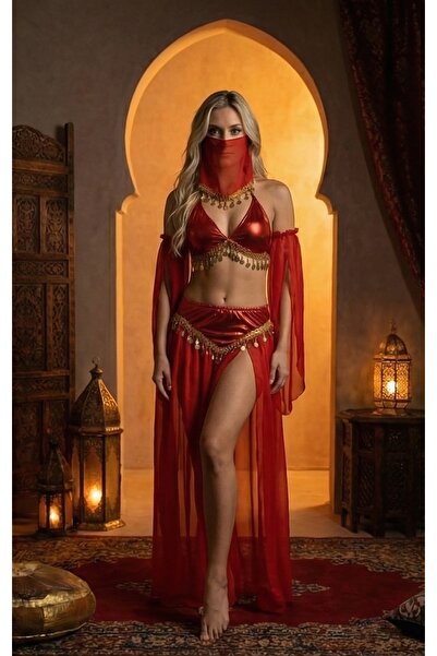 Veille Kadın Payet Detaylı Oryantal Dans Kostümü