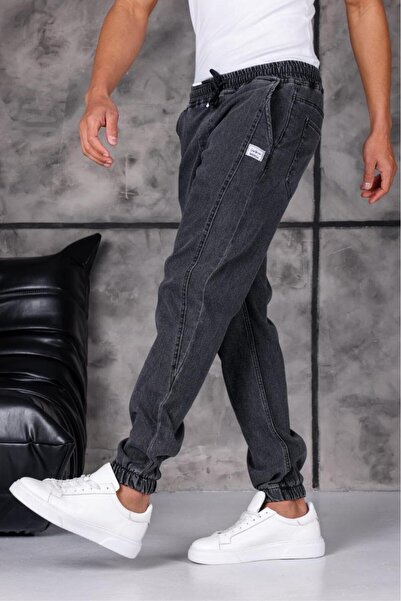 Oksit Hend 8186 Slim Fit Lycra Men's Jean Trousers with Elastic Waist and Cuf...