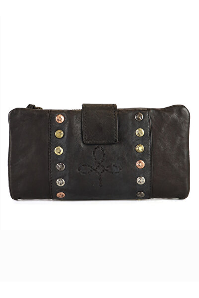 OEM Women's Wallet Genuine Leather Black Vintage Handcrafted