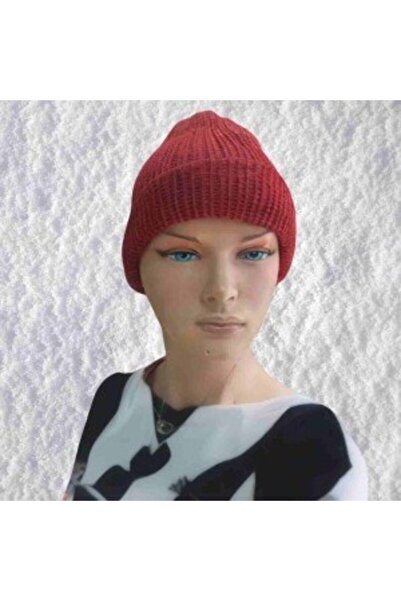 sylar Hand Knitted Natural Wool and Acrylic Blend Warm Winter Beanie Red Color