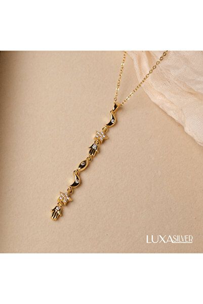 luxa silver jewellery Y Kolye / Ay, Yıldız Silver Yüksek Çelik Kolye / Ay, Yı...