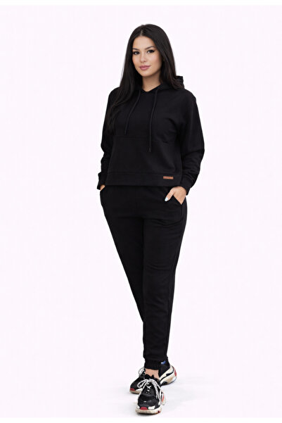 Nobrand Women's Black Set – Relaxed Sweatshirt & Jogger Pants