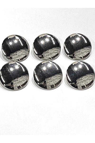 karantuhafiye Italian Coat Button / Silver Metallized Domed / 3.5 cm / Set of 6
