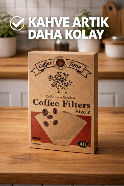 Mode Cool Coffee Time Kahve Filtresi No:2 – %100 Doğal Kağıt Filtre (40’lı Pa...