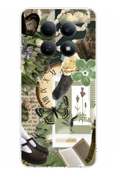 TechTree حافظة سيليكون مطبوعة بتصميم لوحة جمالية خضراء متوافقة مع Redmi Note ...