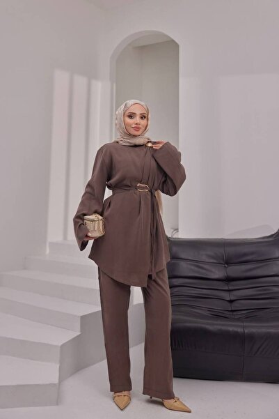 JESSE STORY Women's Modal Kupra Gold Accessory Top and Bottom Set