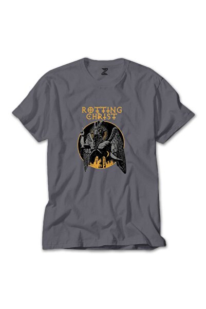 CrowsGate Tricou colorat cu design Rotting Christ, culoare gri, mărimea 2XL