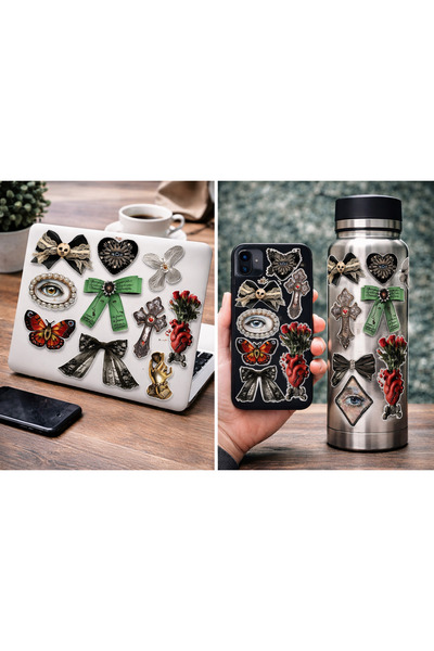 Limitless Design مجموعة ملصقات دارك رومانسيك مقاس 22x30 سم - للابتوب والهاتف ...