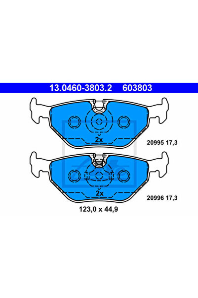 Ate Σετ τακάκια φρένων, δισκόφρενα 13.0460-3803.2
