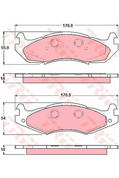 TRW Σετ τακάκια, δισκόφρενα GDB1207